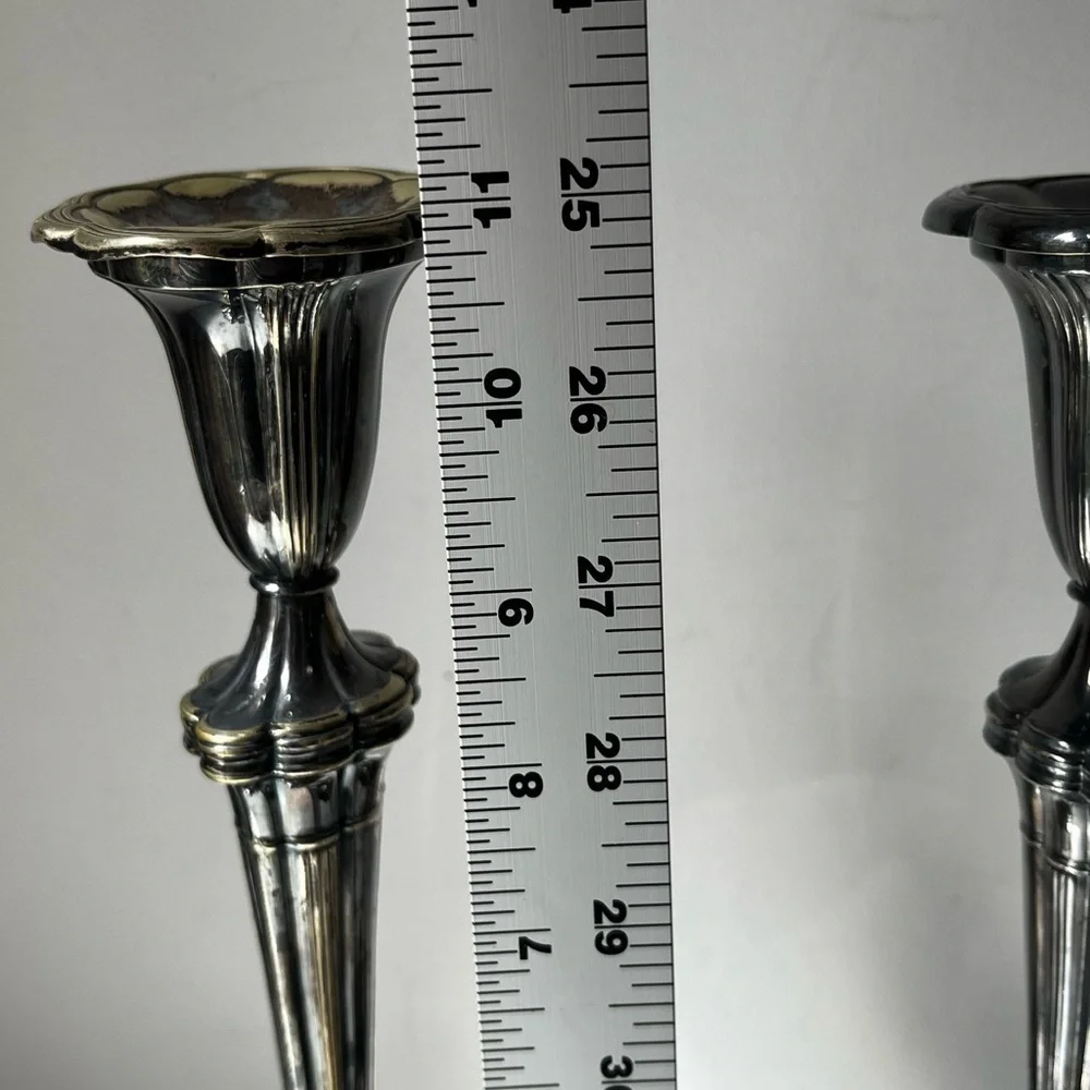 Vintage antique Gorham 11” 0200 silver solder Candlesticks candle holders holder